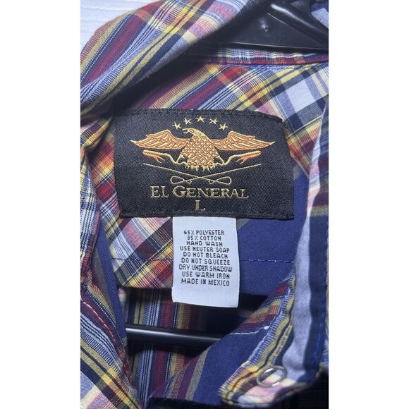 El General Western Wear Men’s Paid Embroidered Pearl Snap Button Up Size Large - Picture 4 of 5